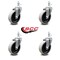 Service Caster 4 Inch Thermoplastic Rubber Wheel 3/8 Inch Threaded Stem Caster SCC, 4PK SCC-TS05S410-TPRS-381615-4 - alternate 1